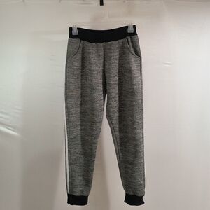 Women's Medium Grey W/White Stripes & Black Trim Jogger Sweatpants